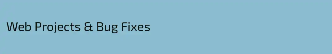 Web Projects & Bug Fixes